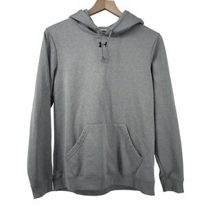 Under Armour Fleece Team Hoodie Sweatshirt Light Gray Women XS Athleisure Active